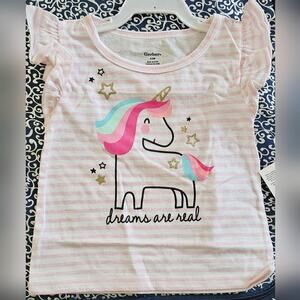 New Gerber Baby Girls' Dreams Are Real Glitter Unicorn T-Shirt 6-9 M